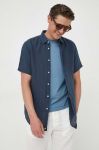 Сорочка з льону United Colors of Benetton колір синій regular класичний комір (3302418) Сорочка з льону United Colors of Benetton колір синій regular класичний комір (3302418)