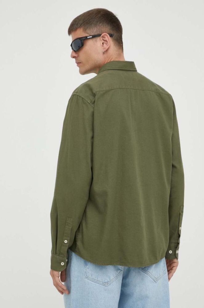 Сорочка Marc O'Polo чоловіча колір зелений regular комір button-down фото 3