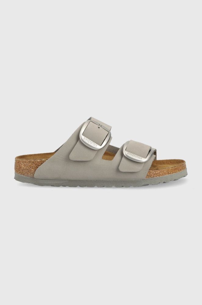 Замшеві шльопанці Birkenstock Arizona Big Buckle жіночі колір сірий Narrow Width 1022154.GRAY-DOVE.GRAY