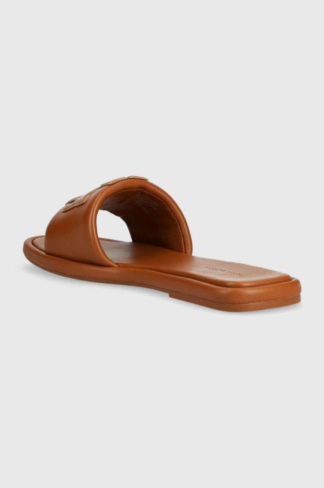 Шкіряні шльопанці Tory Burch Double T Sport Slide жіночі колір коричневий 79985-202 фото 3