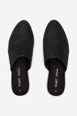 Замшеві шльопанці Toms Flat 10018987 жіночі колір чорний