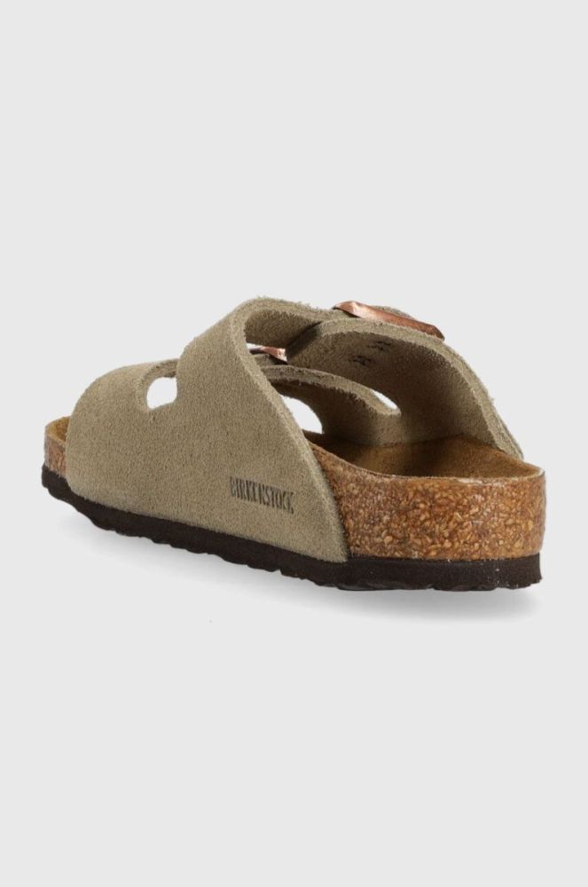 Дитячі замшеві шльопанці Birkenstock колір бежевий фото 3