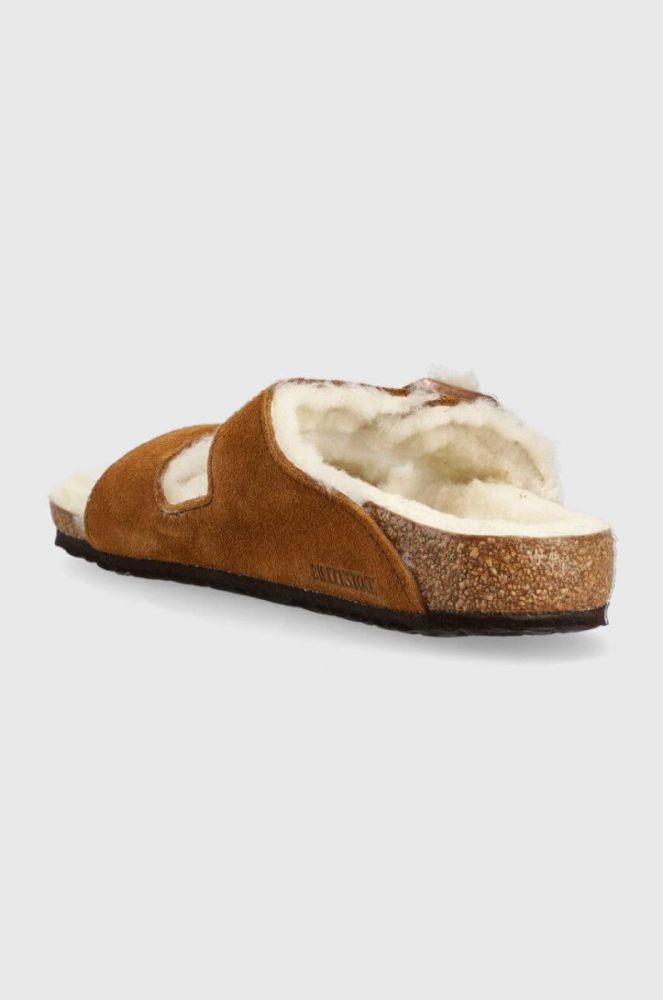 Дитячі замшеві шльопанці Birkenstock колір коричневий фото 3