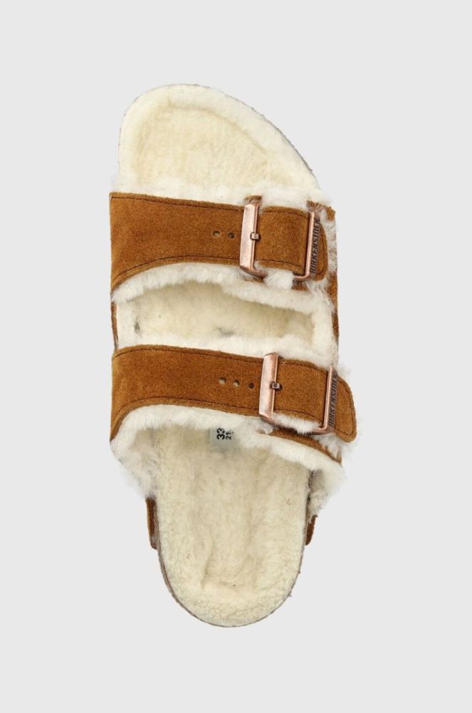 Дитячі замшеві шльопанці Birkenstock колір коричневий фото 4