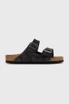 Замшеві шльопанці Birkenstock Arizona Sfb чоловічі колір сірий Regular Width Замшеві шльопанці Birkenstock Arizona Sfb чоловічі колір сірий Regular Width
