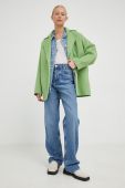Вовняне пальто American Vintage колір зелений перехідний oversize