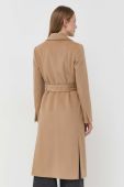 Вовняне пальто MAX&Co. колір бежевий перехідне без застібки (3457958)