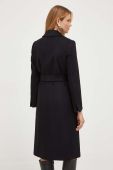 Вовняне пальто MAX&Co. колір чорний перехідний без застібки