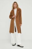 Вовняне пальто 2NDDAY Livia колір коричневий перехідне двобортне