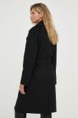Вовняне пальто 2NDDAY Livia колір чорний перехідне двобортне