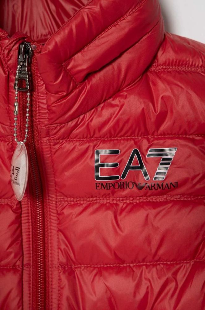 Пухова дитяча безрукавка EA7 Emporio Armani колір червоний фото 3