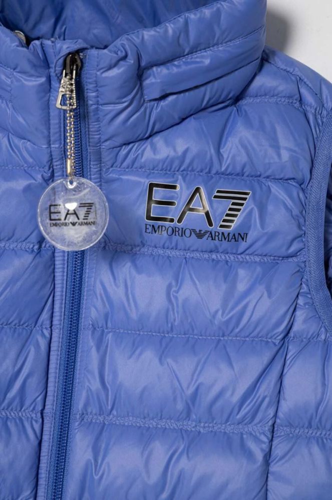 Пухова дитяча безрукавка EA7 Emporio Armani колір блакитний (3305594) фото 3