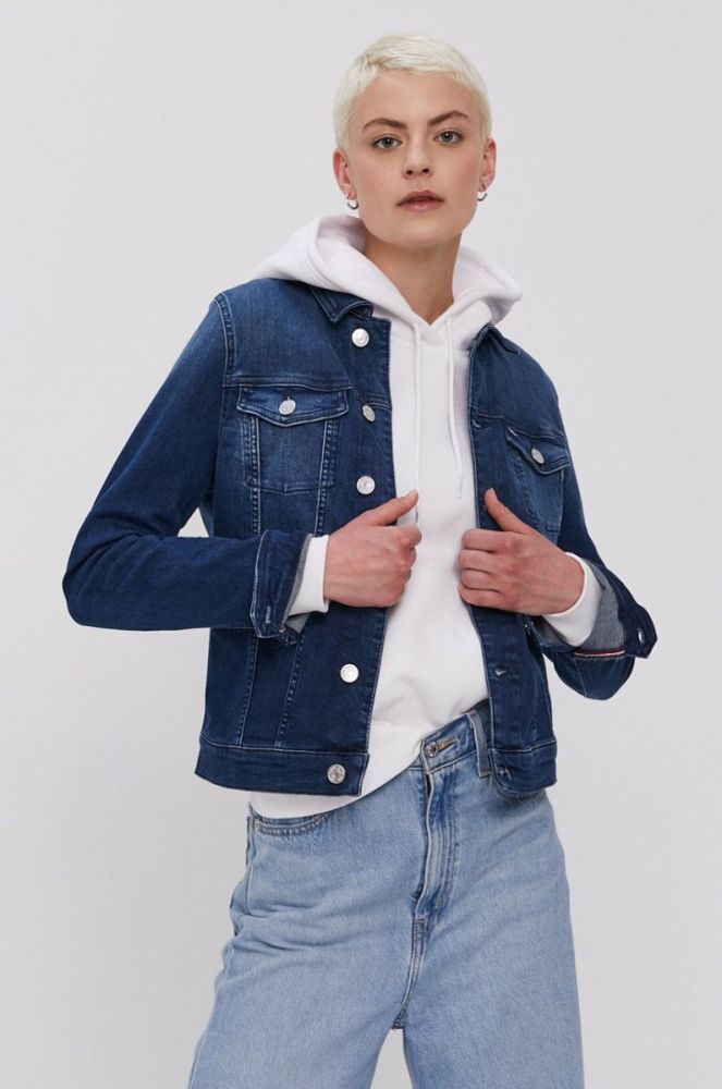 Джинсова куртка Tommy Jeans жіноча колір синій перехідна (1460853) фото 2