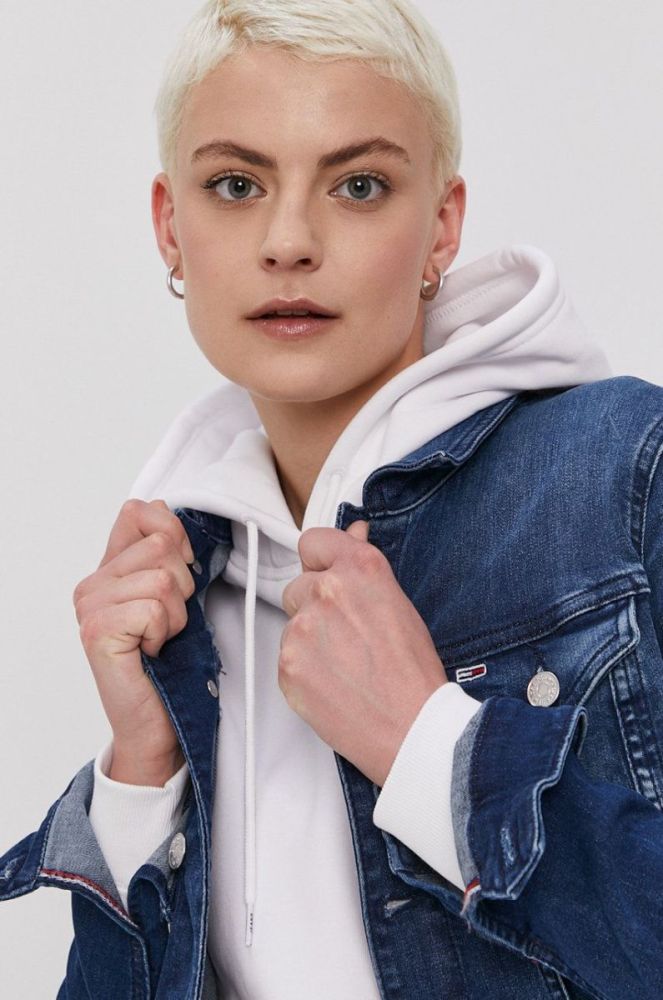 Джинсова куртка Tommy Jeans жіноча колір синій перехідна (1460853) фото 5
