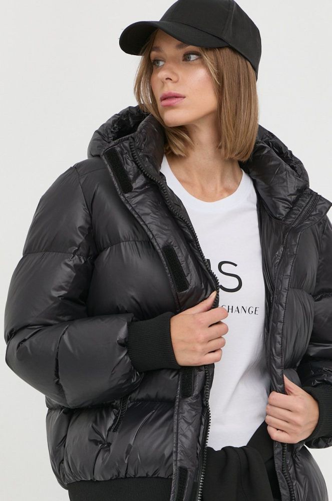 Пухова куртка Armani Exchange жіноча колір чорний зимова (2511419)