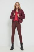 Куртка Noisy May жіноча колір бордовий зимова