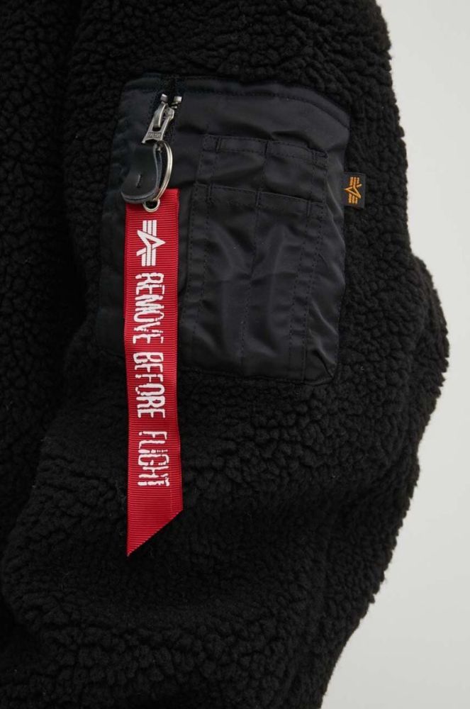 Куртка-бомбер Alpha Industries Ma-1 Teddy жіночий колір чорний перехідна oversize 108102.03-Black фото 5