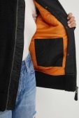 Куртка-бомбер Alpha Industries Ma-1 Teddy жіночий колір чорний перехідна oversize 108102.03-Black