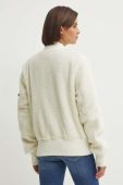 Куртка-бомбер Alpha Industries Ma-1 Teddy жіночий колір бежевий перехідна oversize 108102.16-cream
