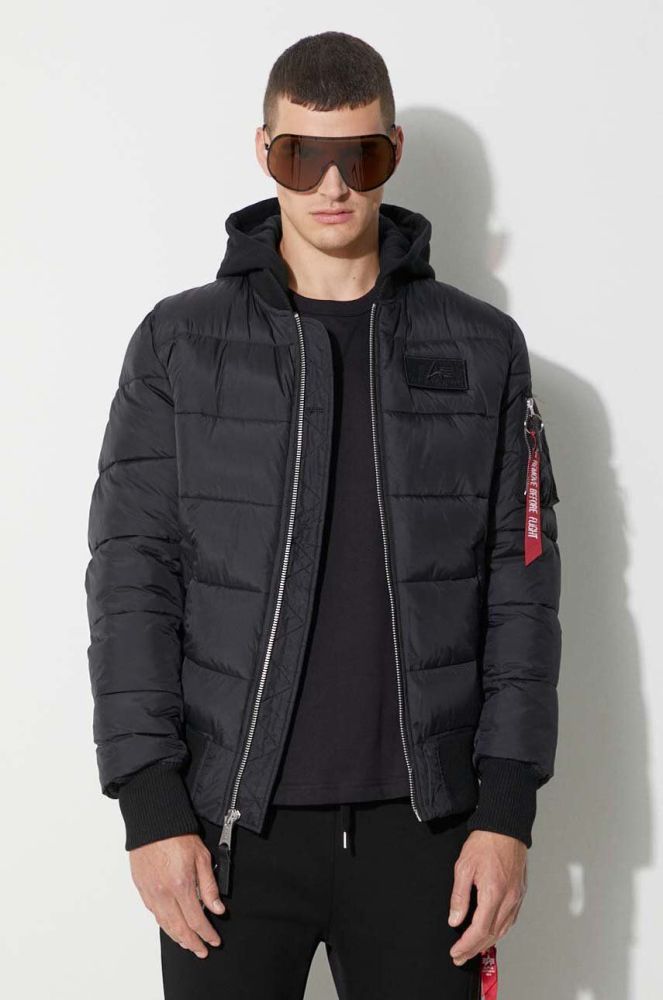 Куртка Alpha Industries MA-1 ZH Back Print Puffer FD чоловіча колір чорний зимова 118107.03-black