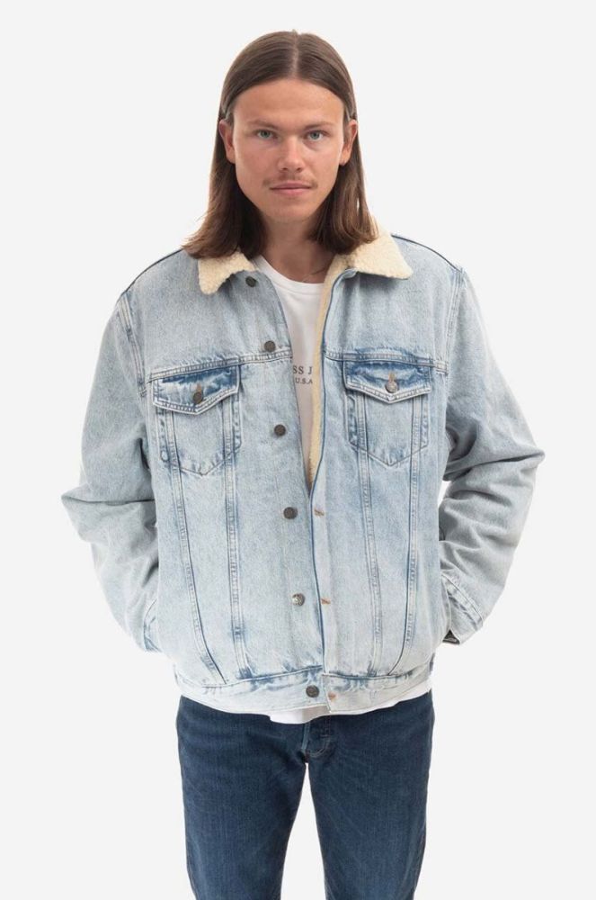 Джинсова куртка Guess чоловіча перехідна M2BN00.D4S10-F9JJ колір блакитний фото 2