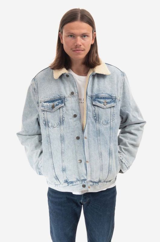 Джинсова куртка Guess чоловіча перехідна M2BN00.D4S10-F9JJ колір блакитний фото 2