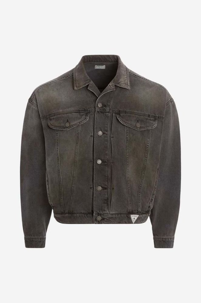 Джинсова куртка Guess чоловіча колір чорний перехідна oversize M3GU97.D4XV0-JTMU фото 4