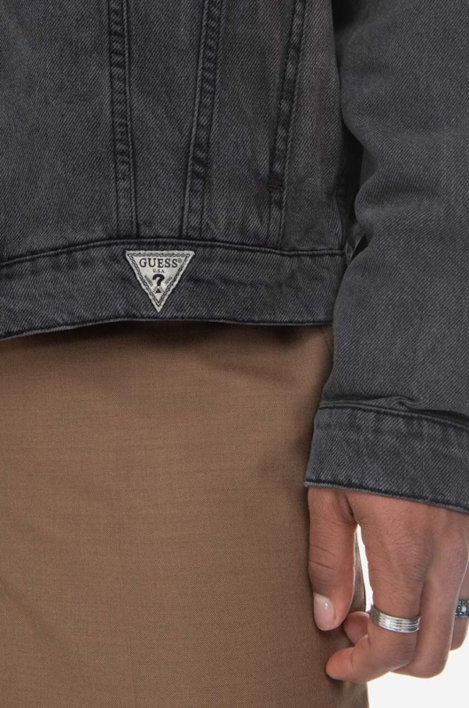 Джинсова куртка Guess чоловіча колір чорний перехідна oversize M3GU97.D4XV0-JTMU фото 7