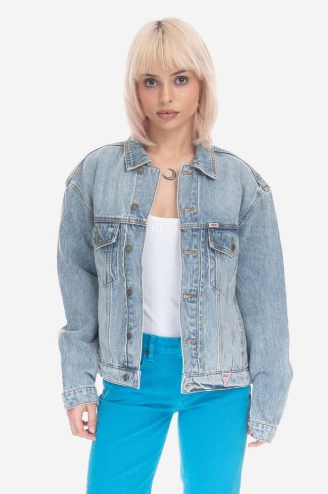 Джинсова куртка Guess чоловіча перехідна M3GG77.D4XY0-F7WO колір блакитний фото 7
