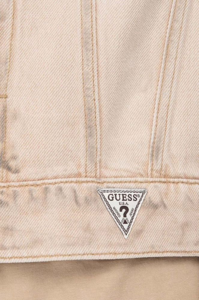 Джинсова куртка Guess чоловіча колір бежевий перехідна oversize M3GU97.D4RU0-TNMT фото 2
