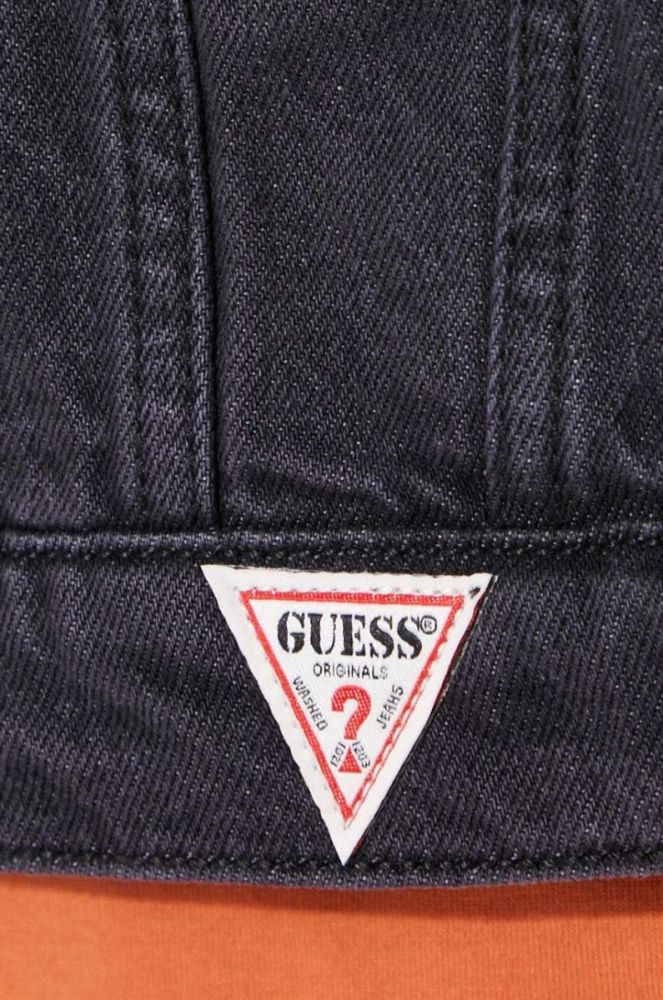 Джинсова куртка Guess Kit Trucker чоловіча колір чорний перехідна фото 7