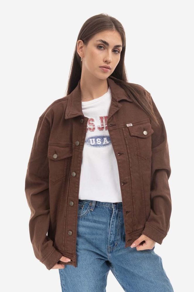Джинсова куртка Guess Originals Kit Denim колір коричневий перехідна M2BG71.D4QQ0-A11J фото 8