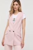 Піджак Karl Lagerfeld колір рожевий двобортний однотонна