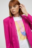 Піджак Noisy May колір рожевий однобортний однотонна