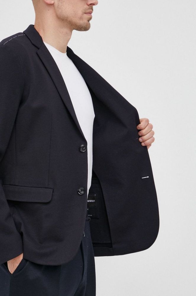 Піджак Emporio Armani чоловіча колір синій фото 5