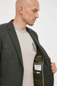 Піджак з домішкою вовни Selected Homme колір зелений