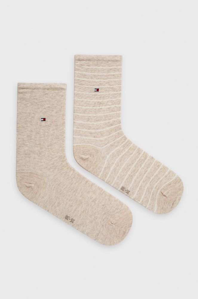 Шкарпетки Tommy Hilfiger (2 pack) жіночі колір бежевий (1673211)