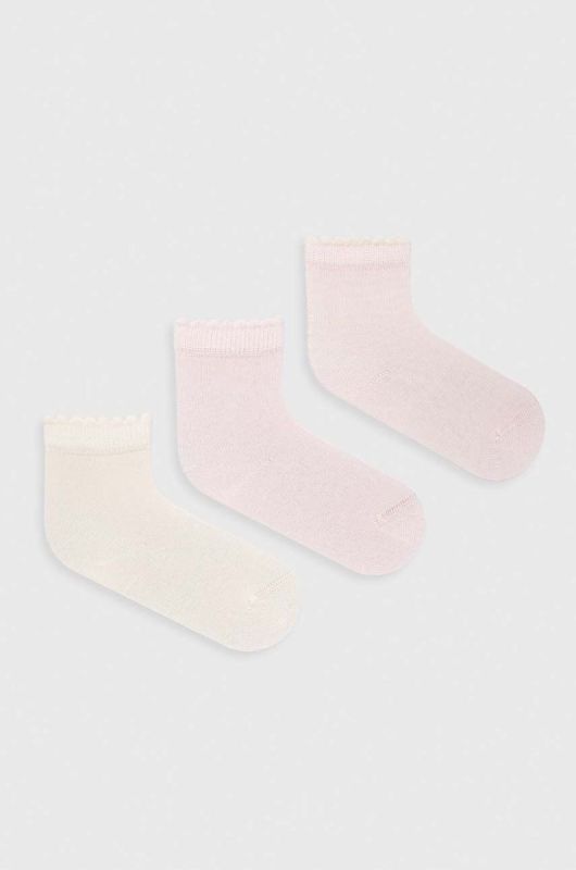 Шкарпетки для немовлят United Colors of Benetton 3-pack колір рожевий (3393272)