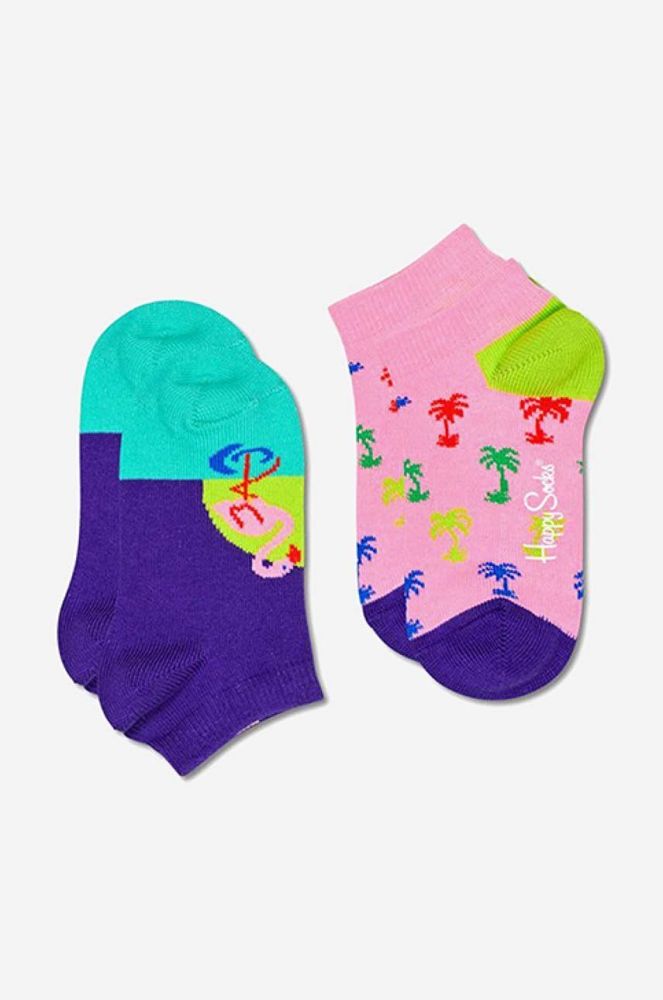 Дитячі шкарпетки Happy Socks Flamingo Low 2-pack KFLM02-3300 колір барвистий