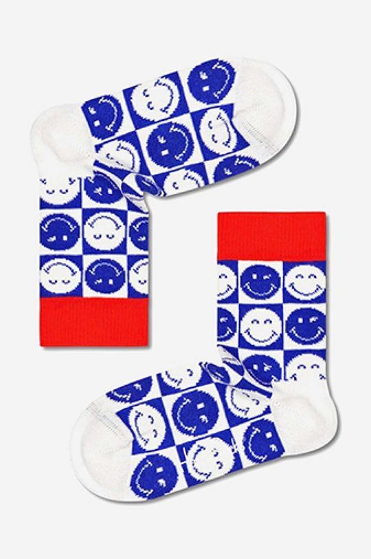 Дитячі шкарпетки Happy Socks Squared SmileyWorld колір білий