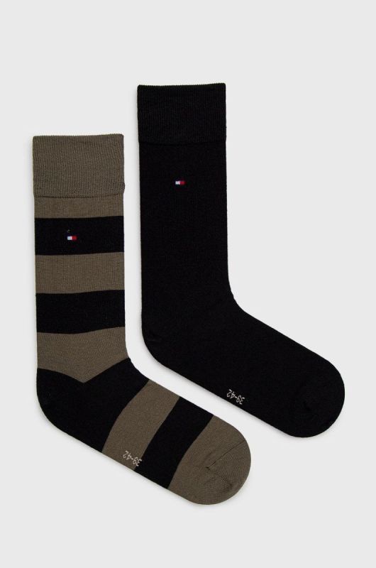 Шкарпетки Tommy Hilfiger (2-pack) чоловічі колір зелений (2636692)