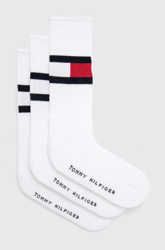 Шкарпетки Tommy Hilfiger 3-pack чоловічі колір білий