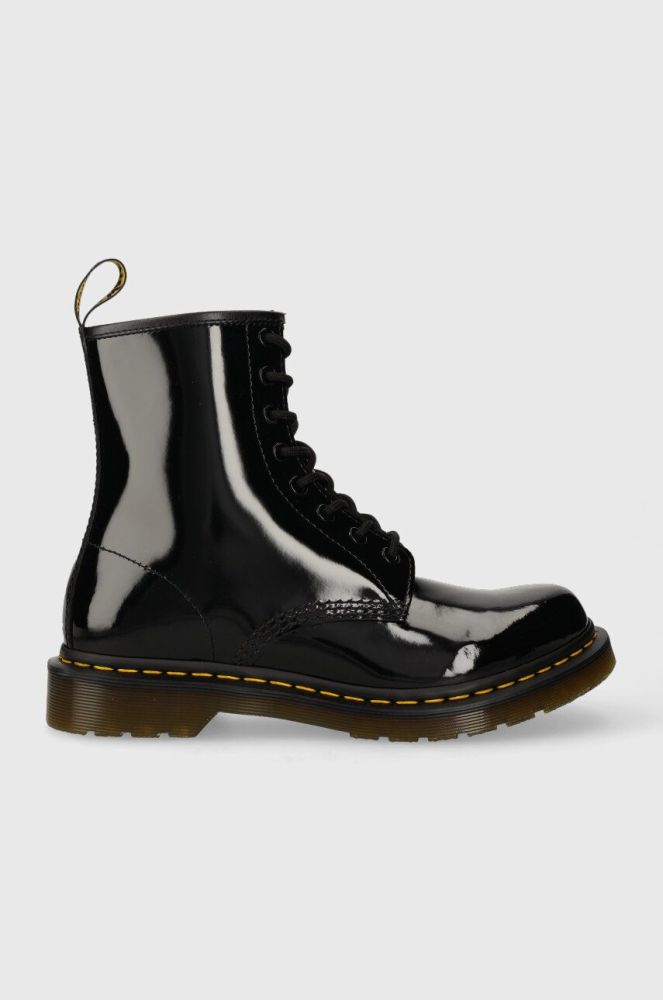 Шкіряні черевики Dr. Martens 1460 жіночі колір чорний на плоскому ходу 11821011-black