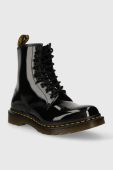 Шкіряні черевики Dr. Martens 1460 жіночі колір чорний на плоскому ходу 11821011-black