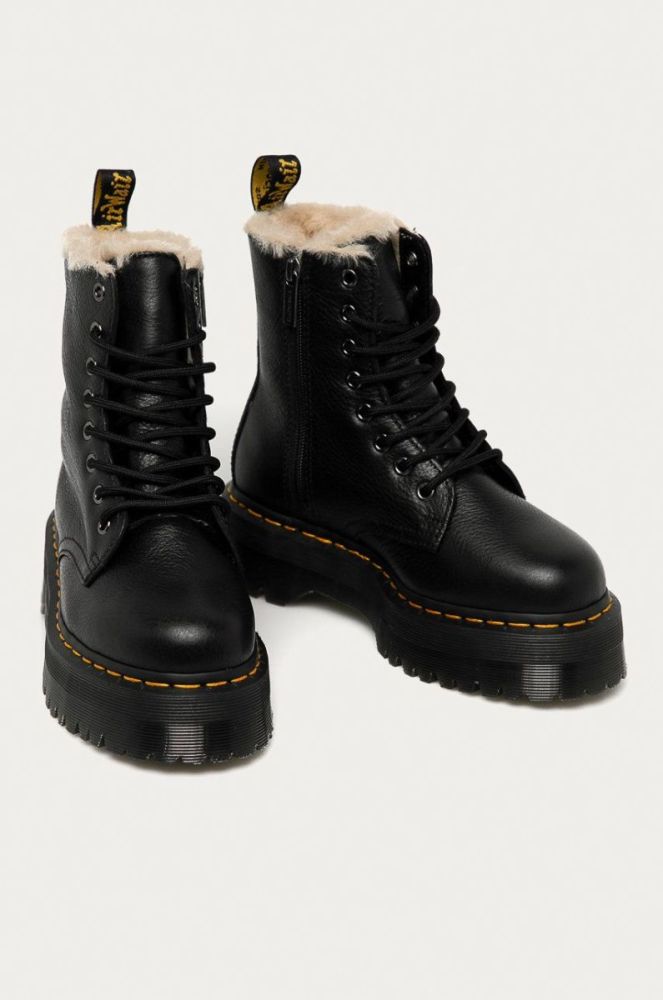 Шкіряні черевики Dr. Martens 25637001 Jadon Fl жіночі колір чорний на платформі утеплене фото 2