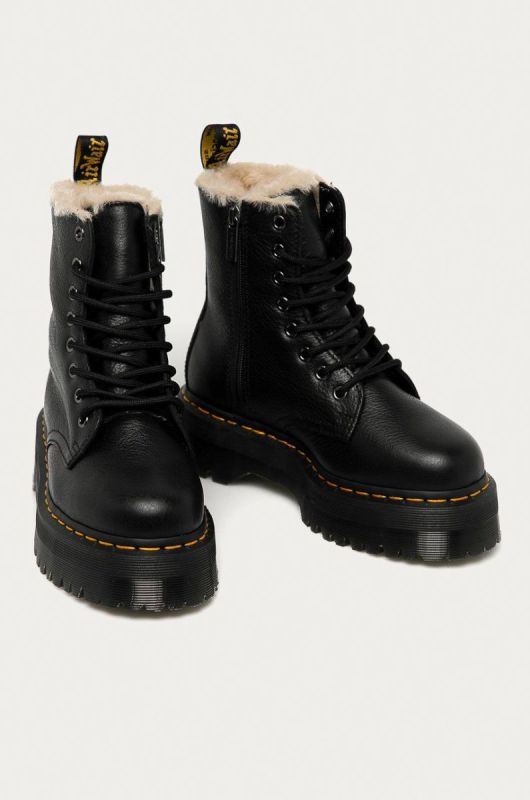 Шкіряні черевики Dr. Martens 25637001 Jadon Fl жіночі колір чорний на платформі утеплене фото 2