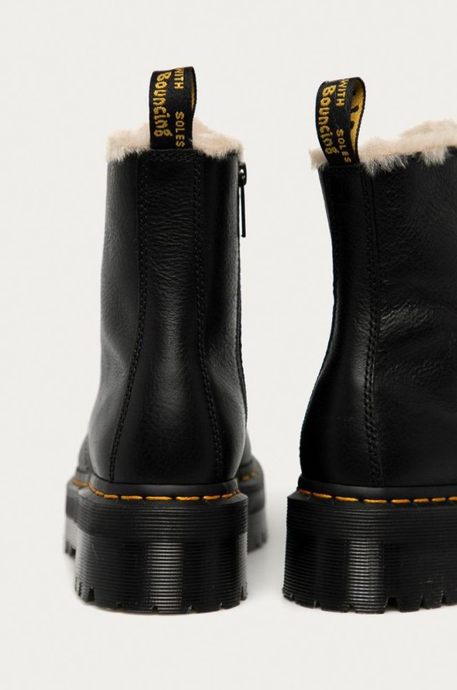 Шкіряні черевики Dr. Martens 25637001 Jadon Fl жіночі колір чорний на платформі утеплене фото 3