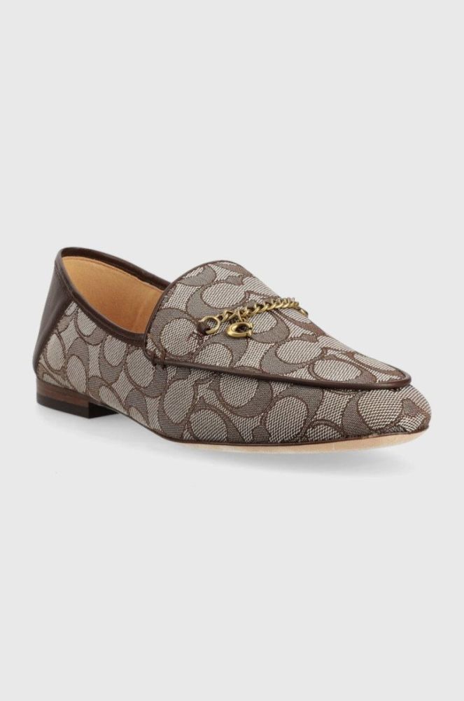 Мокасини Coach Hanna Textured Jacquard Hanna жіночі колір коричневий на плоскому ходу CC888 фото 2