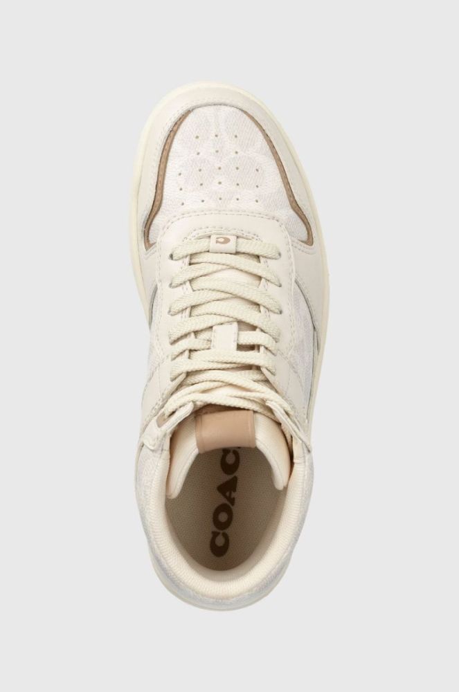 Кросівки Coach Cd304 Hi Top Coated Canvas колір бежевий CD304 фото 4