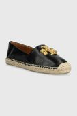 Шкіряні еспадрилі Tory Burch Eleanor Espadrille колір чорний 86567